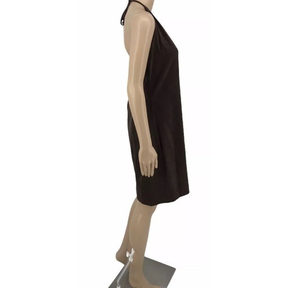 Alyn Paige New York Halter Dress 13/14 Brown  Keyhole Front Mini Sleeveless - Picture 3 of 6